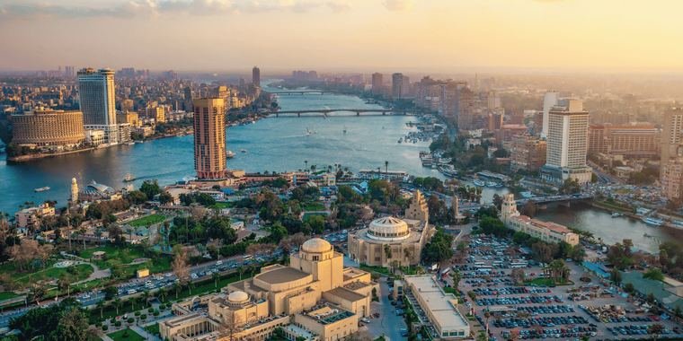The Nile and central Cairo, Egypt