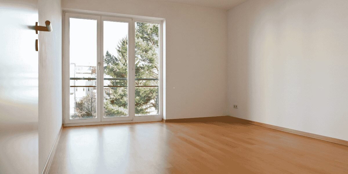 Empty room with timber floor ready for renovation