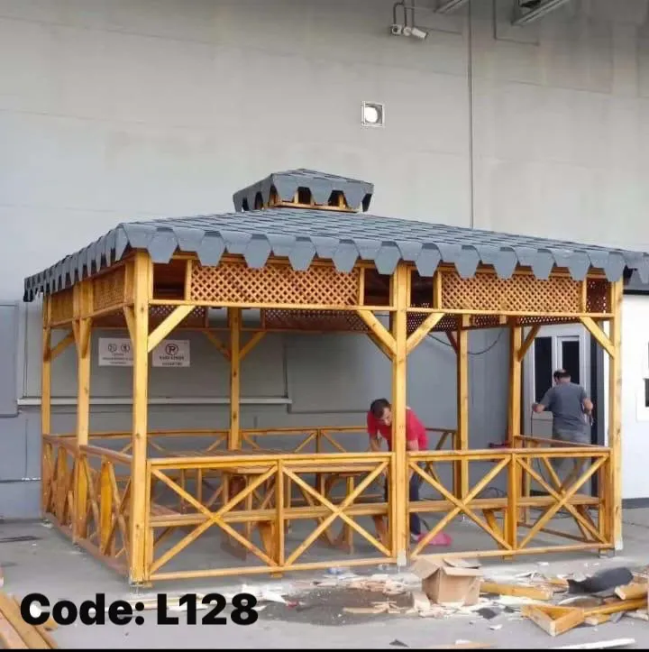 L128 Wooden Outdoor Gazebo Pavilion