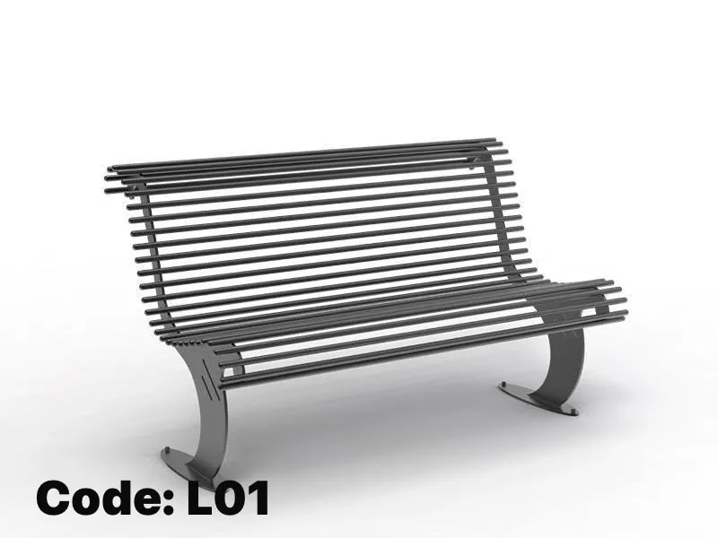 L01 Modern Metal Slat Park Bench